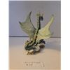 Image 2 : Vintage Winter Dragon on Ice Fantasy Figurine. 6 1/2 inches tall, 5 inches across wing span.