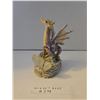 Image 2 : Vintage Medieval Purple Dragon Figurine. 4 3/4 inches tall, 3 1/2 inches X 2 1/2 inches