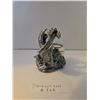 Image 4 : Vintage Silver Dragon Snow Globe Figurine. 4 inches tall, 4 inches across