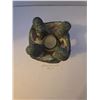 Image 2 : Vintage Mayan or Aztec-Inspired 'Circle of Friends' Candle Holder. 4 1/2 inches tall, 5 inches acros
