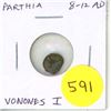 Image 1 : Ancient Parthia. 8-12 AD. Vonones I. copper coin. Bull’s head. Camel’s head.