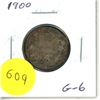 Image 1 : 1900 Canadian Victorian Silver 25 Cents. G-6.