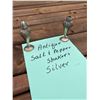 Image 1 : Antique silver salt and pepper shakers.