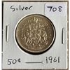 Image 1 : 1961 Canadian Silver 50 cent coin.