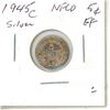 Image 2 : 1945 New Foundland Silver 5 Cents Coin.