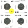 Image 1 : 1973 RCMP, 2005, 2009, 2004 Canadian Special 25 Cents Coins.