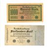 Image 1 : (2) 1922 Reichsbanknotes 1000 Mark and 500 Mark.