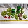 Image 1 : Lot of green glassware