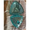 Image 1 : Turquoise Depression glass candy dish