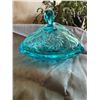 Image 2 : Turquoise Depression glass candy dish