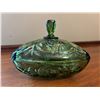 Image 2 : Green Depression Glass Lidded Candy Dish