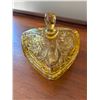 Image 1 : Amber depression glass candy dish with lid