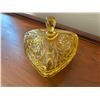 Image 2 : Amber depression glass candy dish with lid