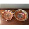 Image 1 : Vintage Carnival Glass dish & bowl, 2 pieces