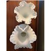 Image 2 : Hobnail Milk Glass Vases, 2 pieces