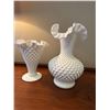 Image 3 : Hobnail Milk Glass Vases, 2 pieces