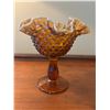 Image 1 : Hobnail Pedestal glassware-brown
