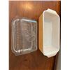 Image 1 : FireKing Loaf pan & Butter dish, 2 pieces / one with lid