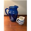 Image 2 : “Off the Coast” Sapphire Blue Water Pitcher & creamer