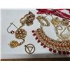Image 2 : Lot of jewelery- Red and gold colored