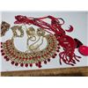 Image 3 : Lot of jewelery- Red and gold colored