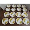 Image 1 : Yellow tea rose royal albert china- 8 soup bowls and sausers-6"