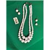 Image 1 : 16" White Bead Necklace/ (20 Pairs Earrings (Costume Jewelry)