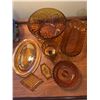 Image 2 : Amber Glass Geometric design Lot (7 pieces)