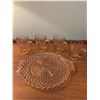 Image 1 : Pink Depression glass snack set (5pieces)