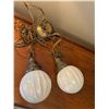 Image 1 : Iridescent white globe hanging light