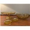 Image 2 : Amber Thumbprint Serving dish lot (4 pieces)