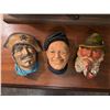 Image 3 : 3D Chalkware Character Wall Hangings: Captain Kidd & Company in chest (4 pieces)