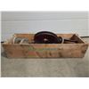 Image 2 : Co-op Implements wood crate /w cast iron-steel-aluminum belt pulleys for farm machinery