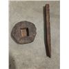 Image 1 : Wood Fielded Harrow Iron Tooth + Oil drum heavy bung