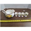 Image 1 : Yellow tea rose royal albert china- 4 egg holders and creamer