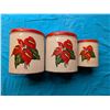 Image 1 : (3) Large To Small Vintage Containers w/ Floral Design (Deco ware)