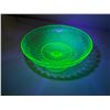 Image 4 : Vintage Uranium Glass (Possibly Fruit) Bowl 5"x9"