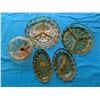 Image 1 : Lot of Amber Glass Set (2) Small Dishes (1) Divided Dish, etc.