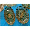 Image 2 : Lot of Amber Glass Set (2) Small Dishes (1) Divided Dish, etc.