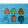 Image 1 : (6) Vintage Bohemian Czech Glass Dish (4) Playing Cards Designed (1) Horseshoe (1) Four Leaf Clover