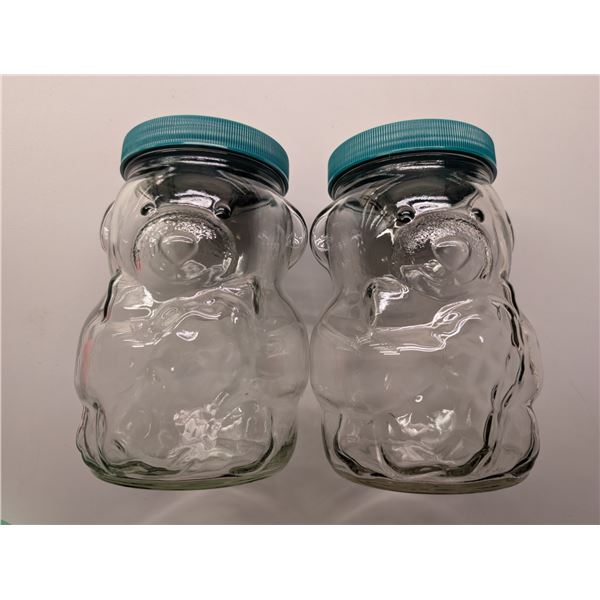 (2) Matching Vintage Kraft Peanut Butter Glass Jars (possibly 1989)
