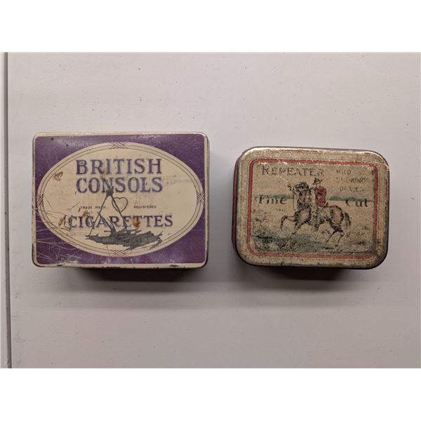 Vintage Repeater Tobacco Tin and British Consols Cigarettes