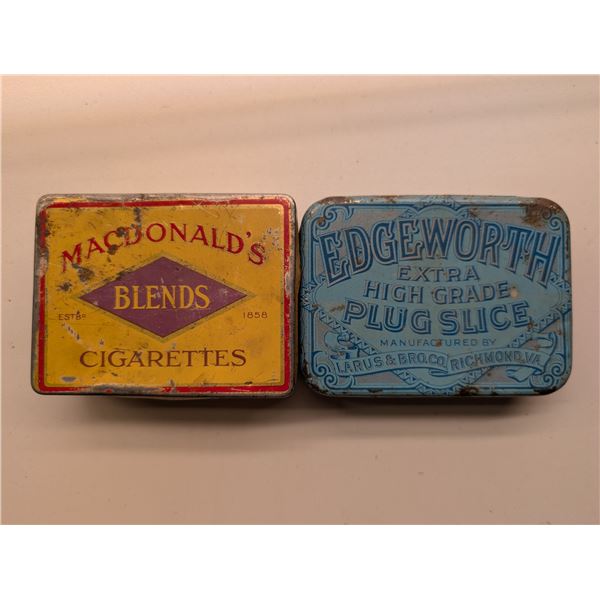 Edgeworth Vintage Pipe Tin and Vintage MacDonalds Blends Cigarettes tin