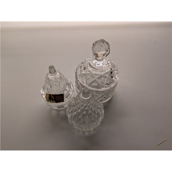 (3) Crystal Trinket Holders (1) Over 24% PbO Made in Germany
