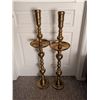 Image 1 : 40-42" Vintage Brass Large Candle Sticks