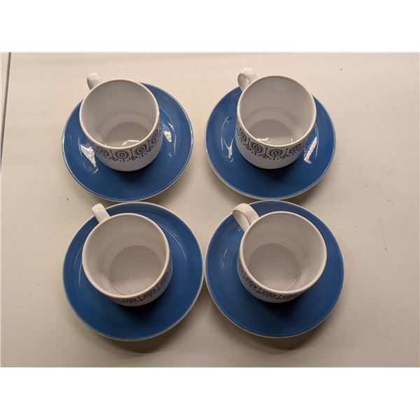 (4) Stafford Potteries LTD. Albion Made In England Cups and (4) Saucers Made In England