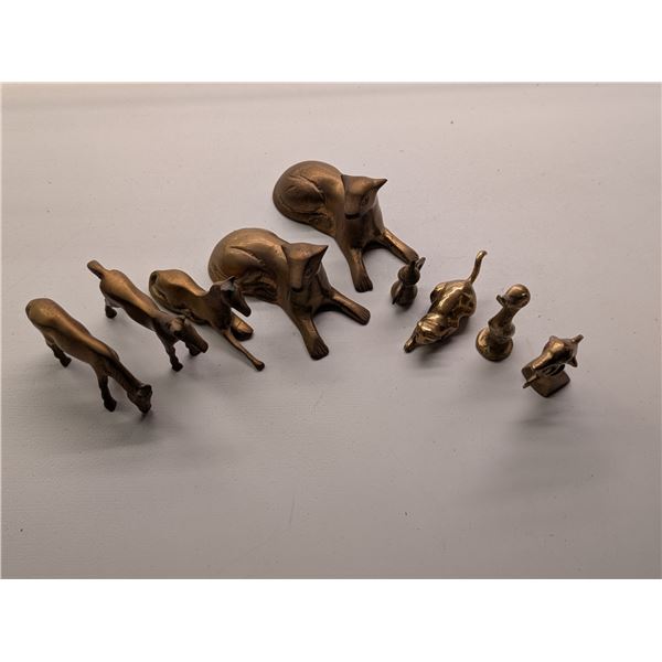Lot of Vintage Brass Animal Figurines