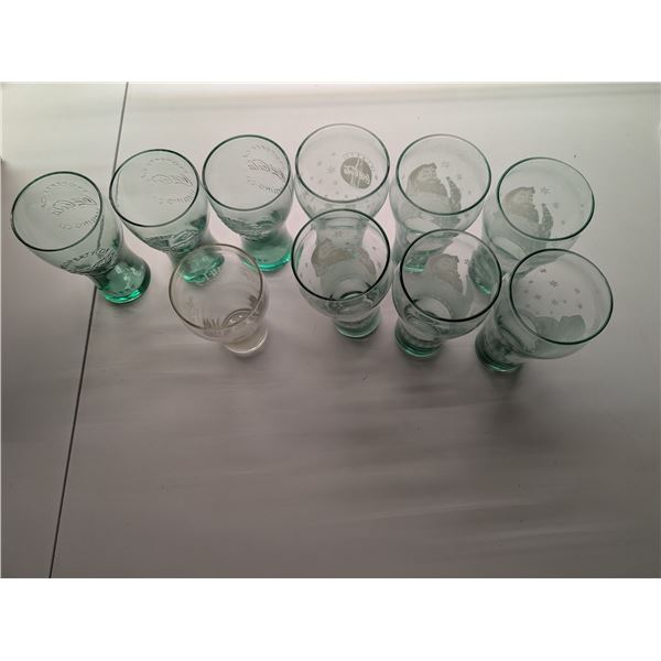 Lot of Vintage Coca-Cola Glasses (Christmas, Japanese, and Marked 1899)
