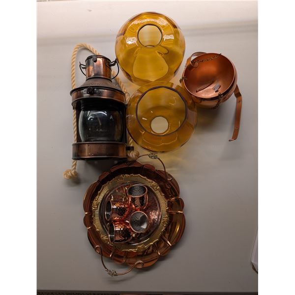 Lot of Vintage Misc. Items (Lamp Shades, Cups, Platters, etc.)
