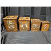 Image 1 : Vintage Folk Art Nesting Box Set w/ Hand Painted Floral Design